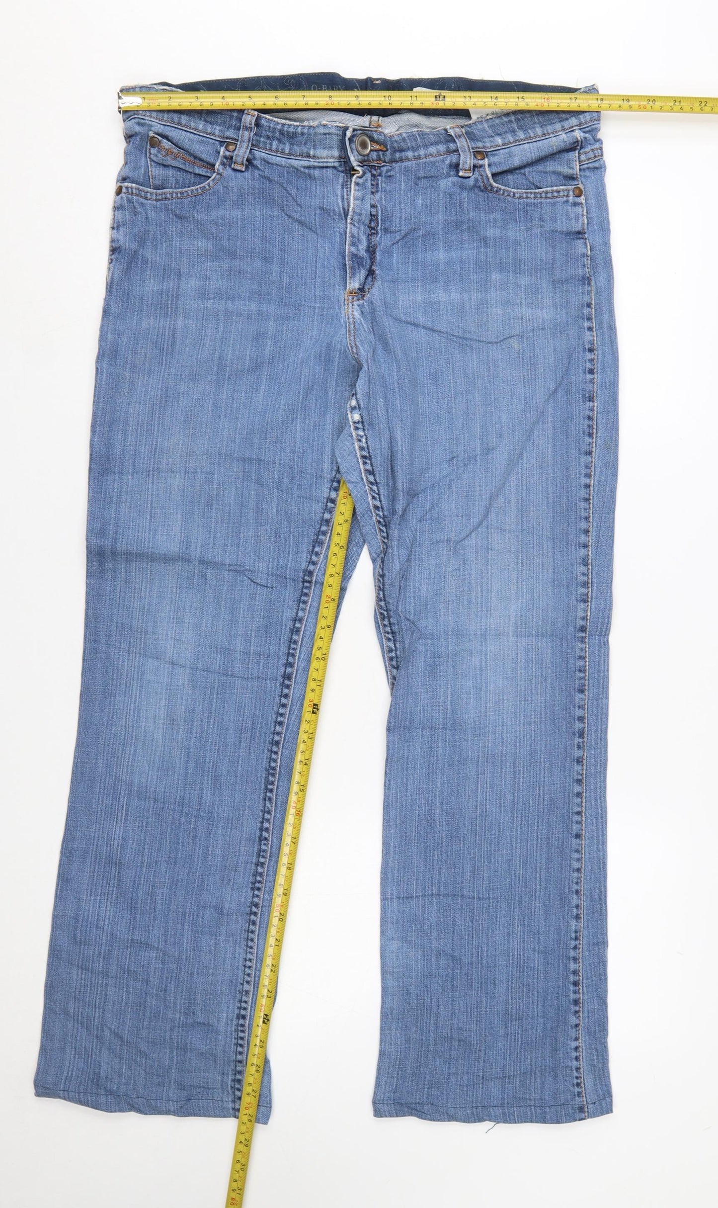 Wrangler Womens Blue Bootcut Stretch Denim Jeans Size 16