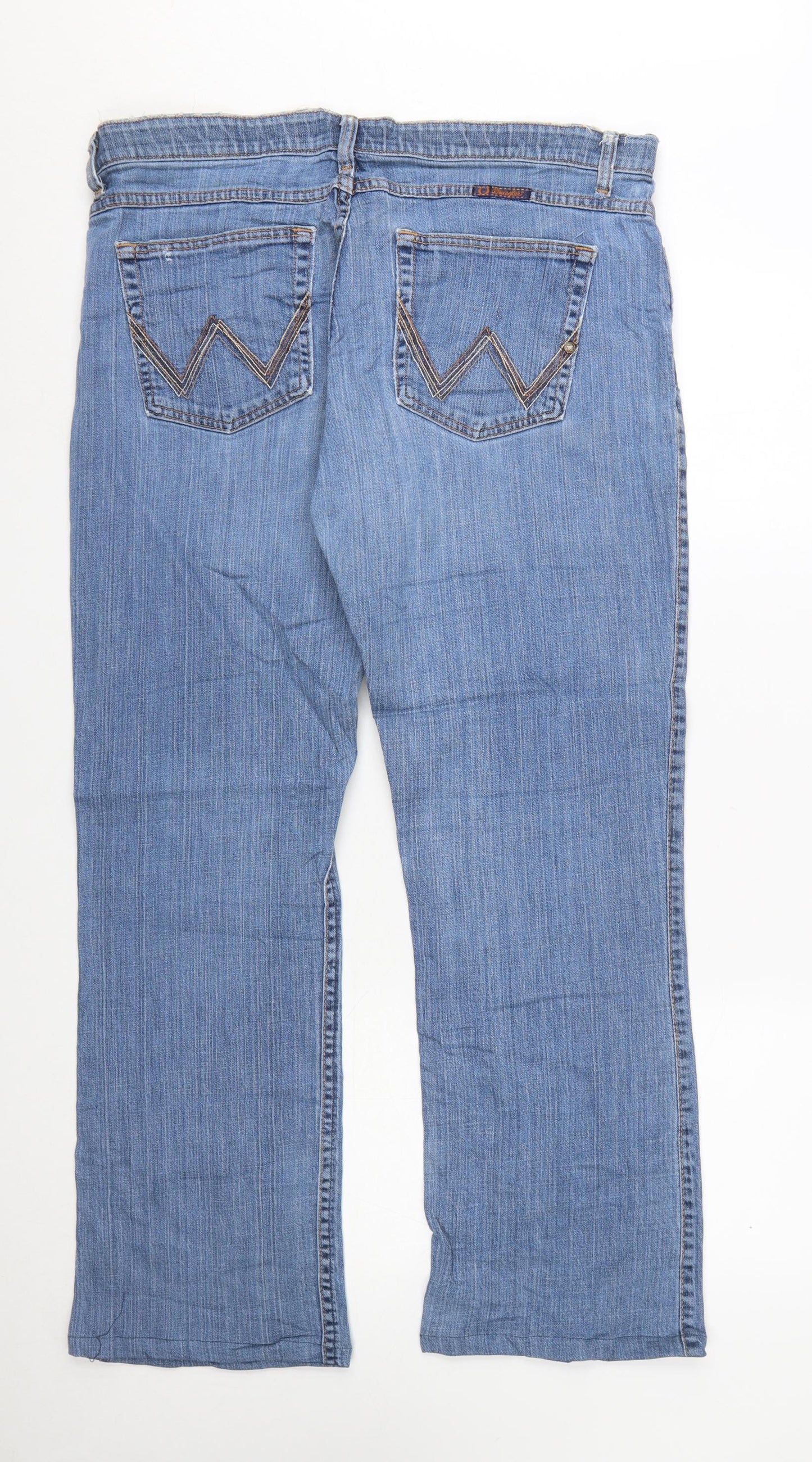 Wrangler Womens Blue Bootcut Stretch Denim Jeans Size 16