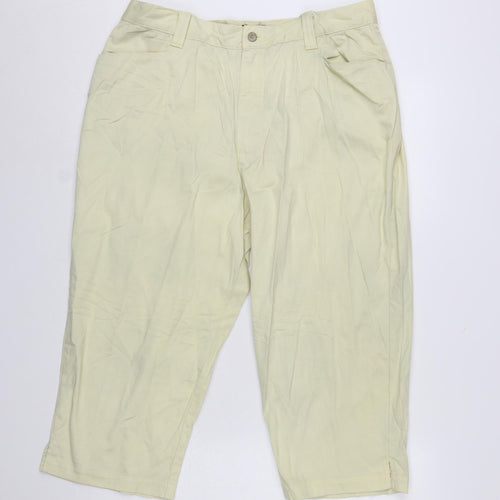 Lee Women's Beige Twill Stretch Capri Trousers Size 16