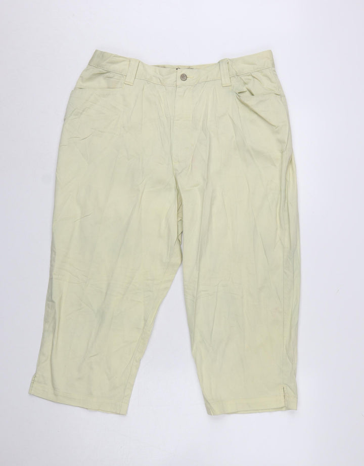 Lee Women's Beige Twill Stretch Capri Trousers Size 16