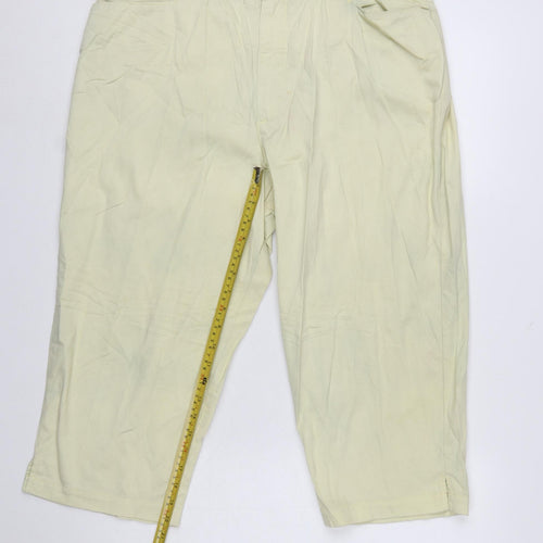 Lee Women's Beige Twill Stretch Capri Trousers Size 16