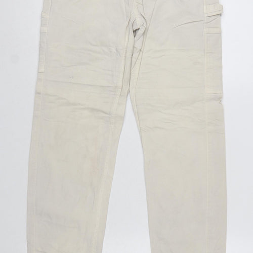 American Eagle Womens Beige Cargo Trousers Size 4 Regular Stretch Cotton Twill