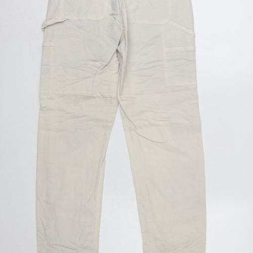 American Eagle Womens Beige Cargo Trousers Size 4 Regular Stretch Cotton Twill