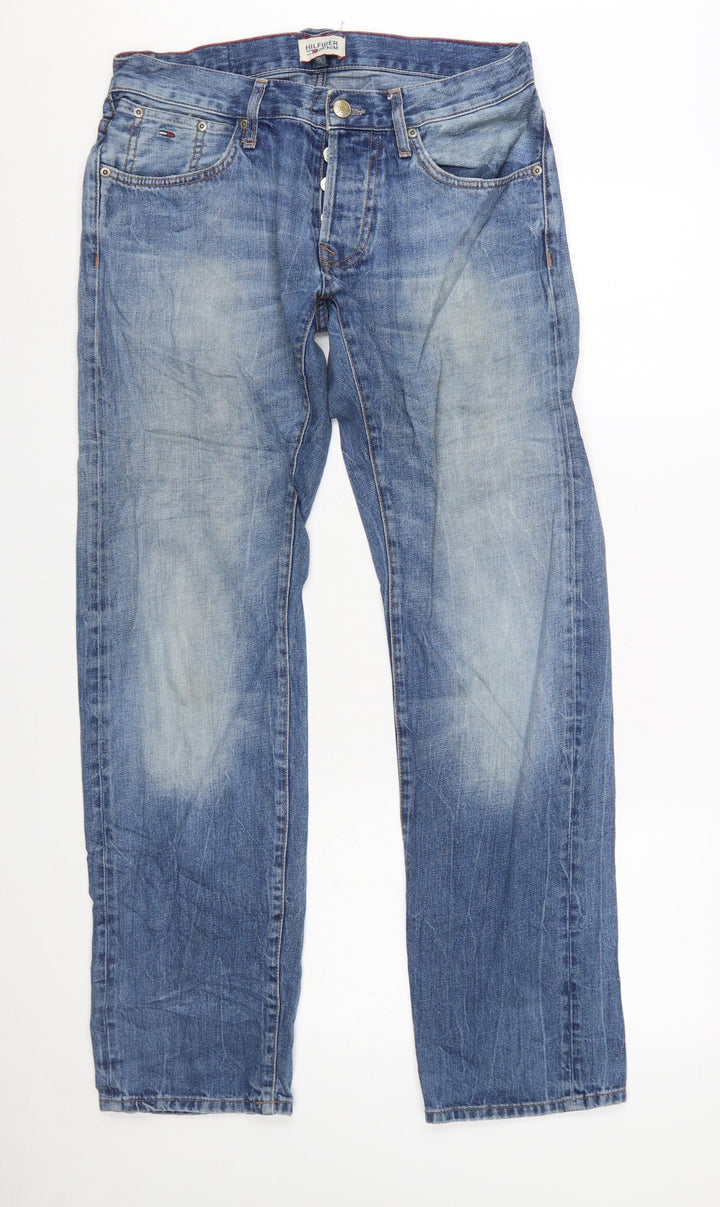 Tommy Hilfiger Men's Blue Straight Fit Denim Jeans 30W 32L