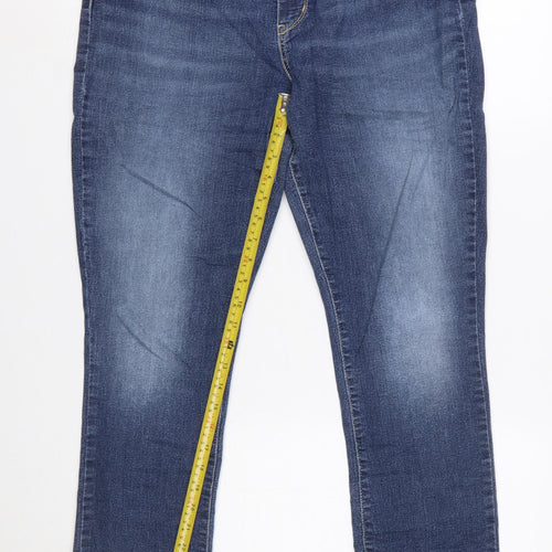 Levi Strauss Women's Blue Straight Slim Jeans Size 16 Regular Fit