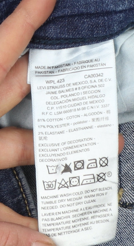 Levi Strauss Women's Blue Straight Slim Jeans Size 16 Regular Fit
