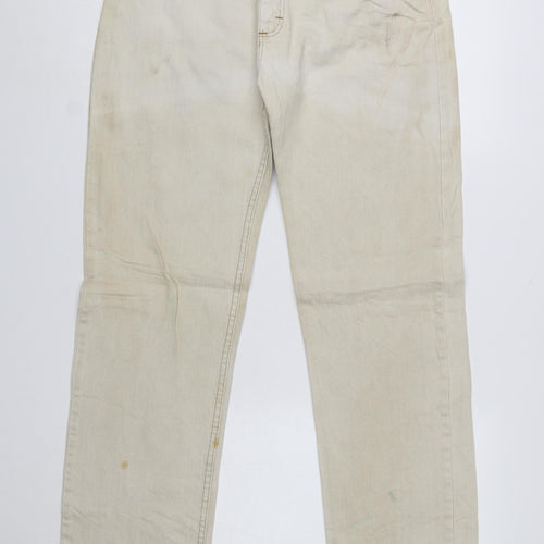 Wrangler Men's Beige Regular Fit Straight Leg Jeans 34x32