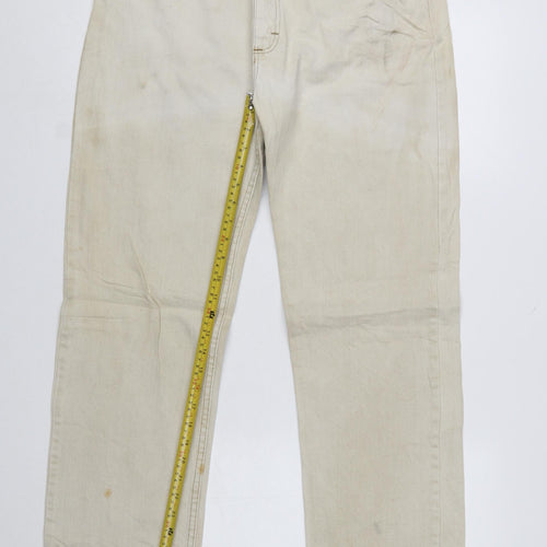 Wrangler Men's Beige Regular Fit Straight Leg Jeans 34x32