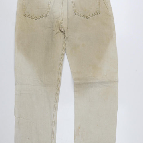 Wrangler Men's Beige Regular Fit Straight Leg Jeans 34x32