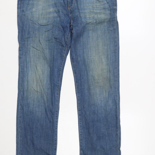 Wrangler Men's Blue Straight Regular Fit Jeans W34 L32