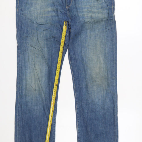 Wrangler Men's Blue Straight Regular Fit Jeans W34 L32