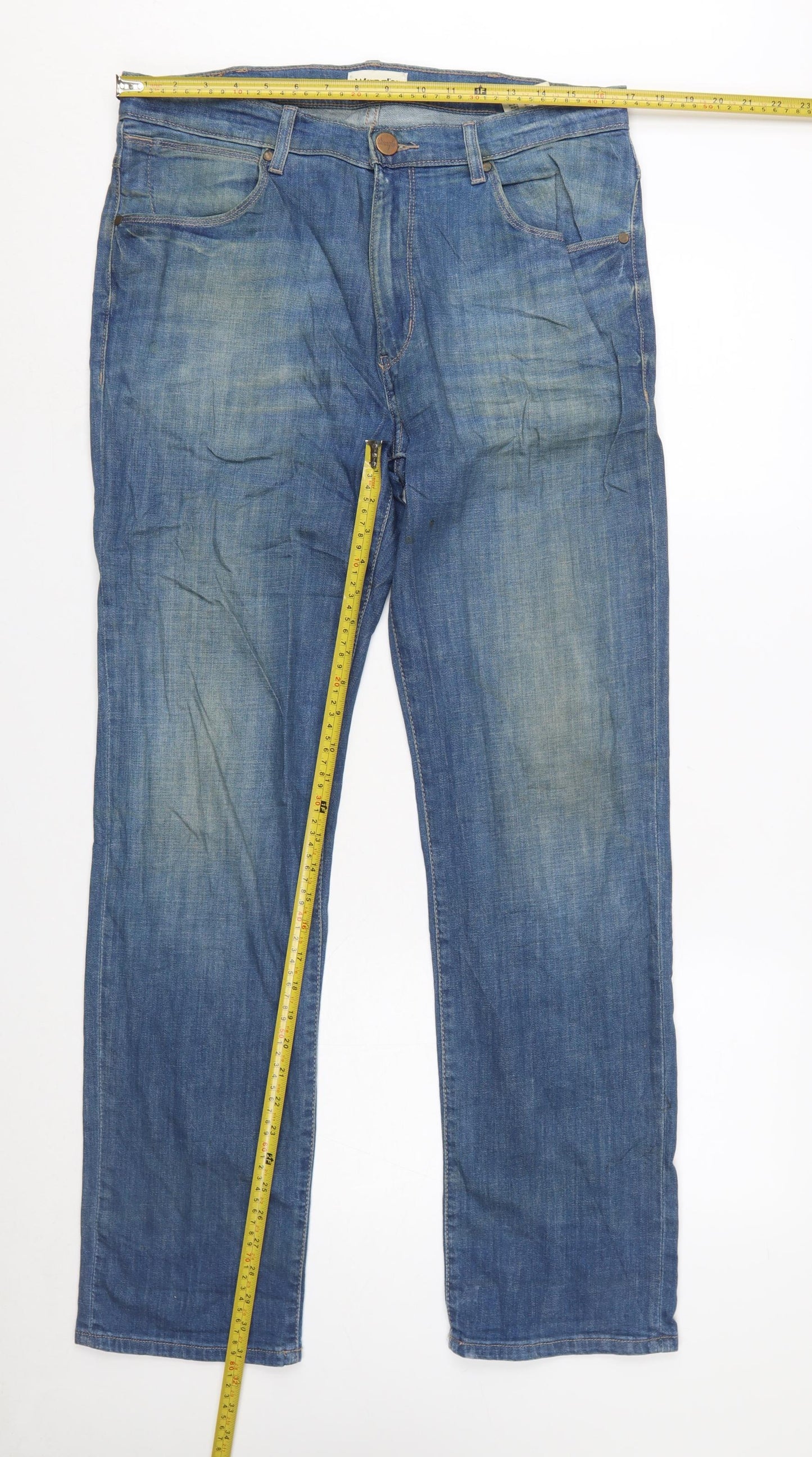 Wrangler Men's Blue Straight Regular Fit Jeans W34 L32