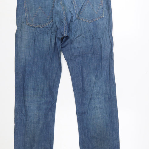 Wrangler Men's Blue Straight Regular Fit Jeans W34 L32