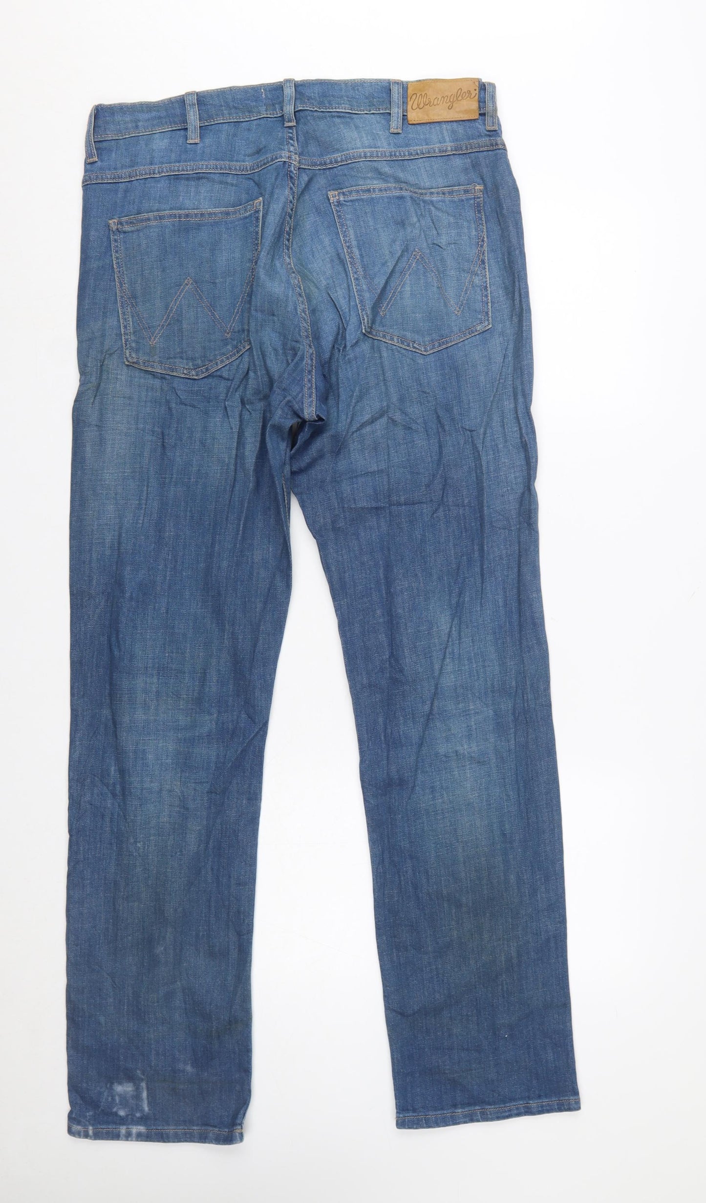 Wrangler Men's Blue Straight Regular Fit Jeans W34 L32