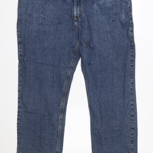 Lee Men's Blue Relaxed Fit Straight Leg Jeans 42x30 Denim