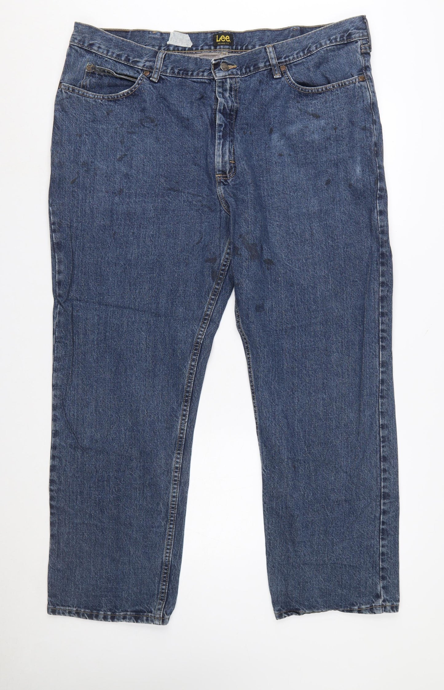 Lee Men's Blue Relaxed Fit Straight Leg Jeans 42x30 Denim