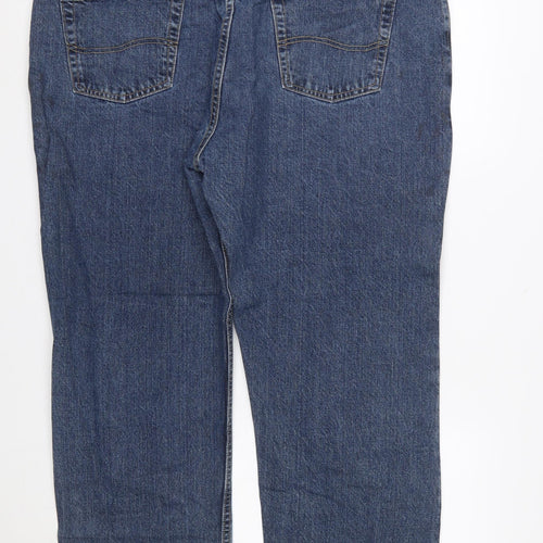 Lee Men's Blue Relaxed Fit Straight Leg Jeans 42x30 Denim