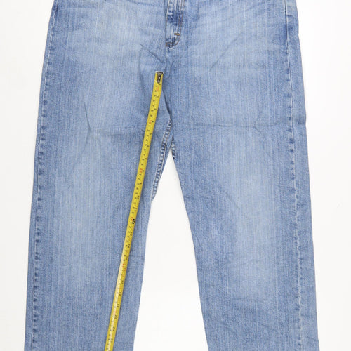 Wrangler Men's Blue Straight Leg Stretch Denim Jeans 36x32