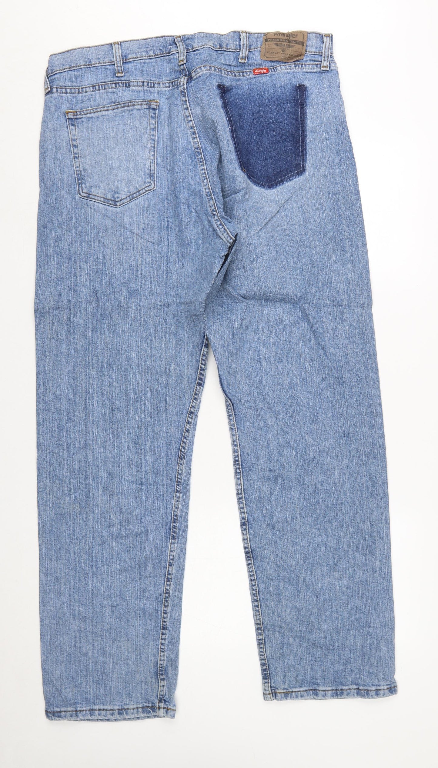 Wrangler Men's Blue Straight Leg Stretch Denim Jeans 36x32