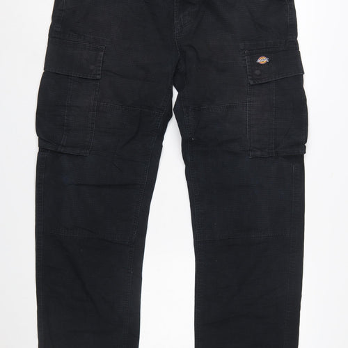 Dickies Men's Black Cargo Workwear Trousers W31 Regular Cotton Blend