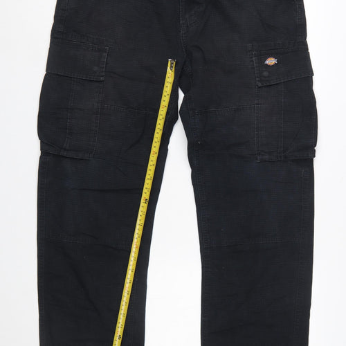 Dickies Men's Black Cargo Workwear Trousers W31 Regular Cotton Blend