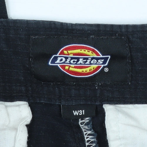 Dickies Men's Black Cargo Workwear Trousers W31 Regular Cotton Blend