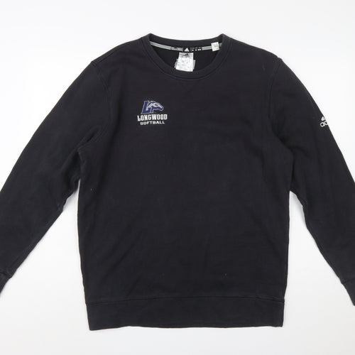 Adidas Men’s Black Longwood Softball Crew Neck Sweatshirt M