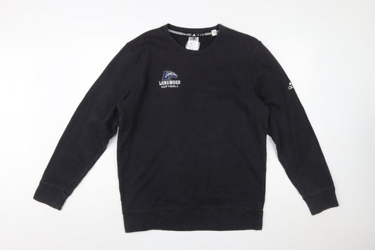 Adidas Men’s Black Longwood Softball Crew Neck Sweatshirt M