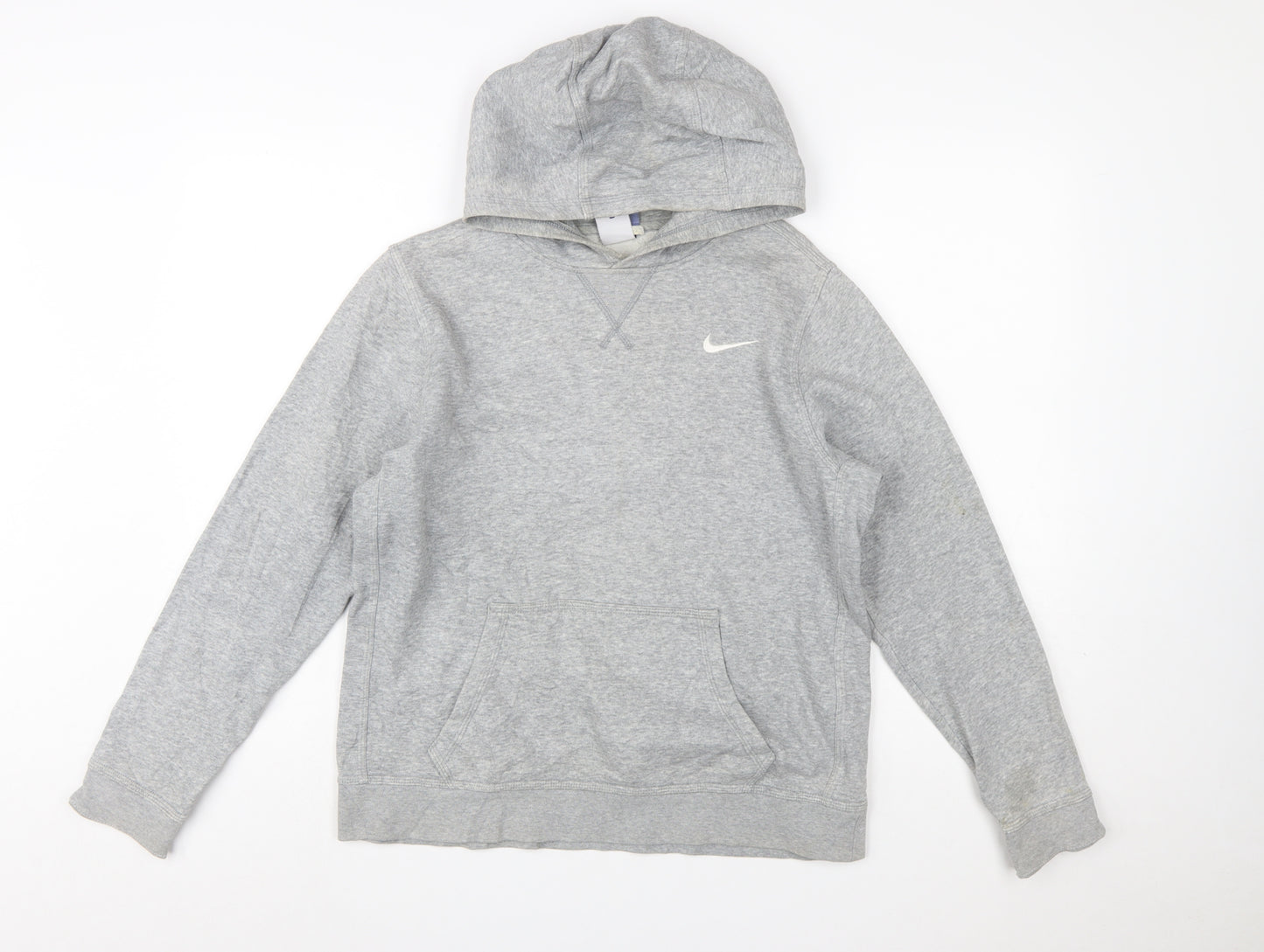 Nike Boys Grey Pullover Hoodie XL 13-15 Years Cotton Blend Casual