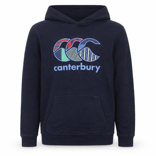 Canterbury Boys Navy Hoodie 14 Years Pullover Graphic Print Cotton Blend