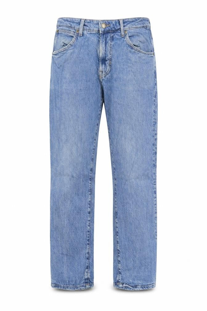 Front view of Lee x H&M Men's Blue Straight Denim Jeans 32/32 Regular Fit