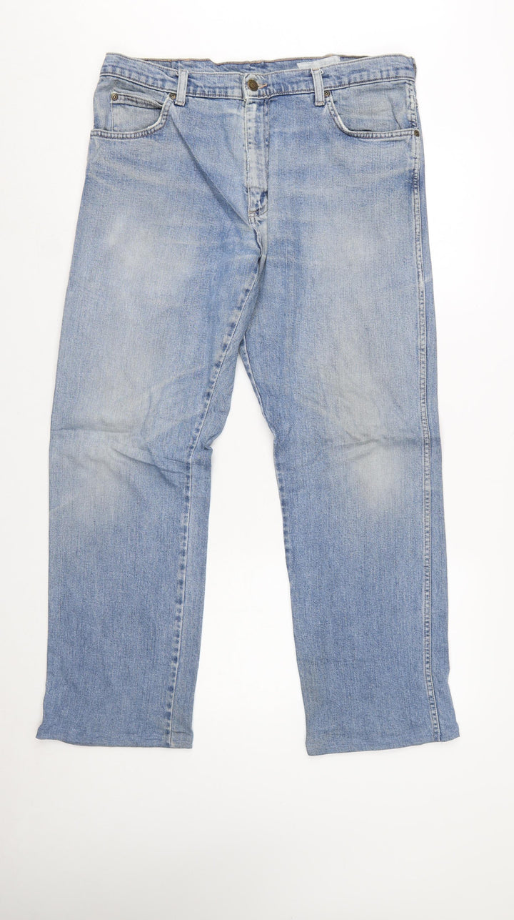 Wrangler Mens Blue Regular Fit Straight Denim Jeans W36 L32