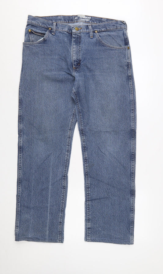 Wrangler Men's Blue Regular Fit Straight Denim Jeans 34W 34L