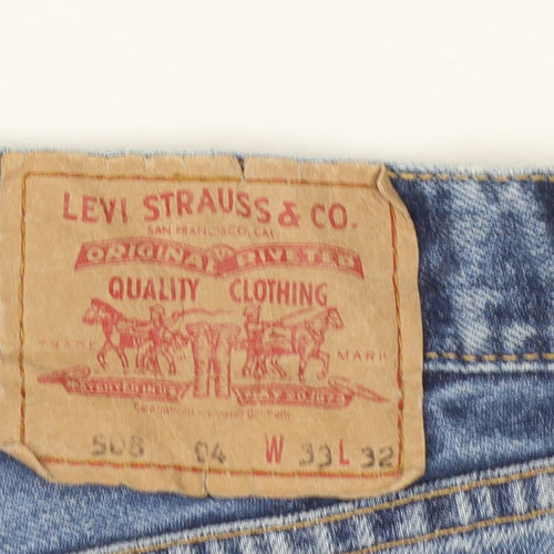 Levi's 508 Men's Blue Straight Leg Jeans 33W 32L Denim