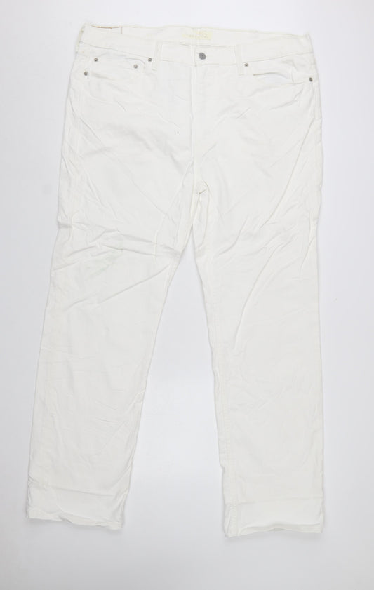 Levi’s Men White 514 Straight Denim Jeans W40 L32 Regular Fit