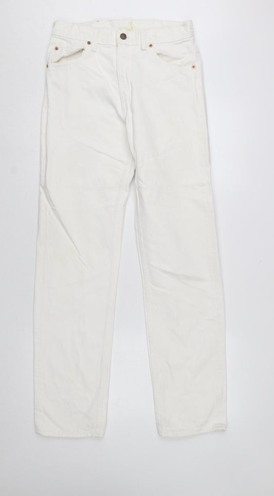 Levi's 505 Men's White Regular Fit Straight Denim Jeans W30 L32