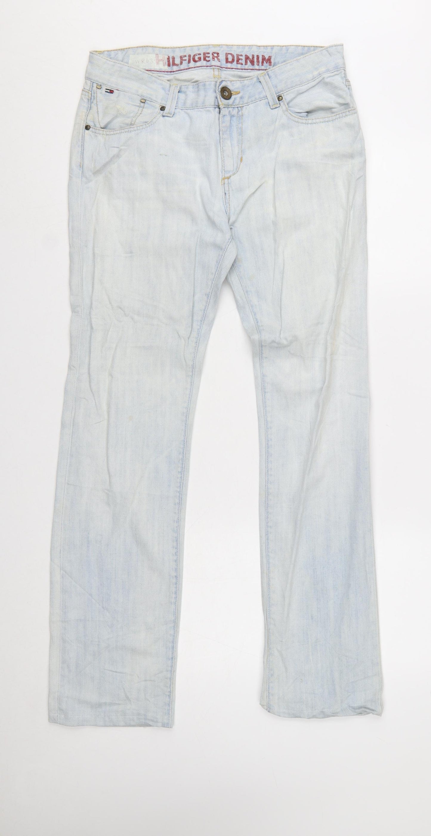 Tommy Hilfiger Men's Light Blue Straight Fit Denim Jeans W32 L34