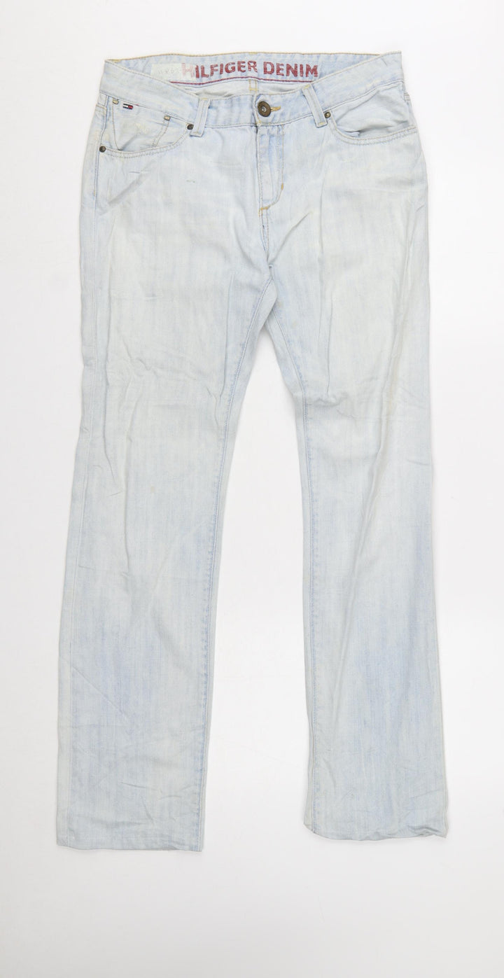 Tommy Hilfiger Men's Light Blue Straight Fit Denim Jeans W32 L34