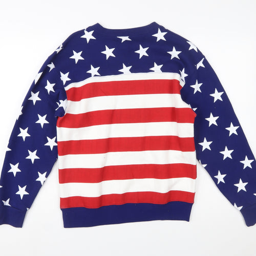 Joe's USA Flag Sweatshirt Womens Small Red White Blue Cotton Blend Pullover