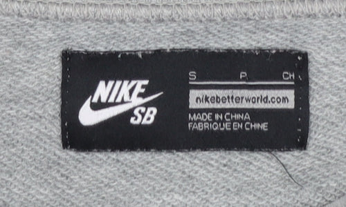 Nike SB Men's Grey Crew Neck Long Sleeve Pullover Sweatshirt Size S