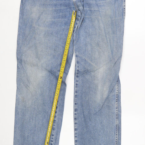 Wrangler Men's Blue Regular Fit Straight Denim Jeans 34W 32L