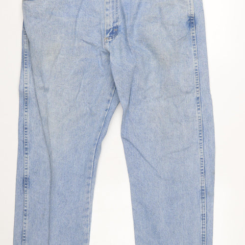 Wrangler Mens Blue Straight Leg Denim Jeans 40W 30L Regular Fit