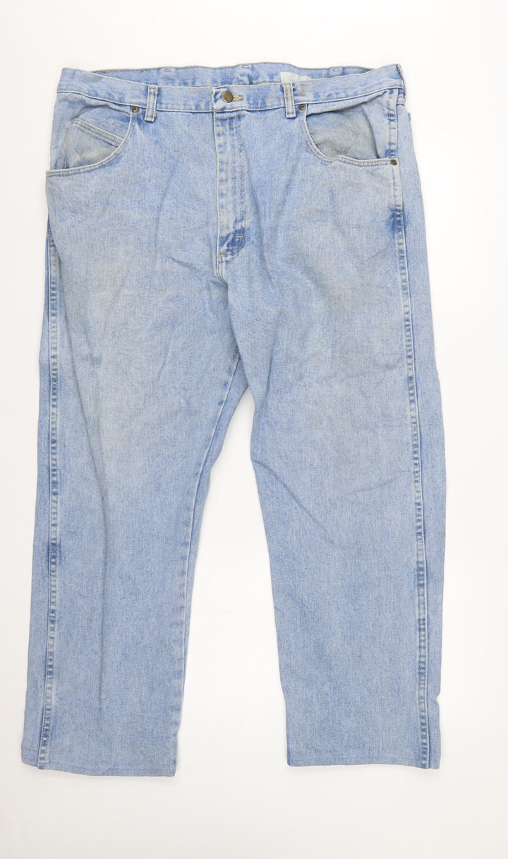 Wrangler Mens Blue Straight Leg Denim Jeans 40W 30L Regular Fit