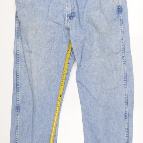 Wrangler Mens Blue Straight Leg Denim Jeans 40W 30L Regular Fit
