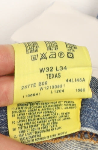 Wrangler Men's Blue Texas Regular Fit Straight Denim Jeans W32 L34