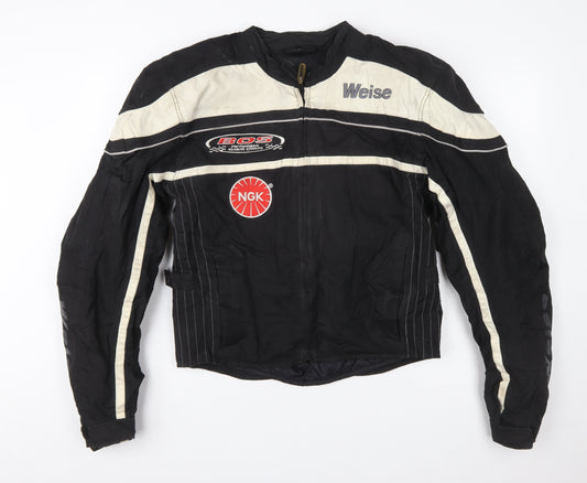 Weise Mens Black Motorcycle Jacket M Reflective Biker Riding