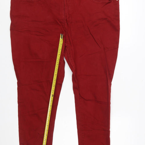 Levi's Women's Red Skinny Jeans Size 22 Plus Stretch Denim