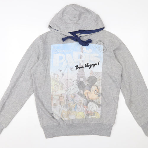 Disneyland Paris Womens Grey Small Pullover Hoodie Mickey Graphic