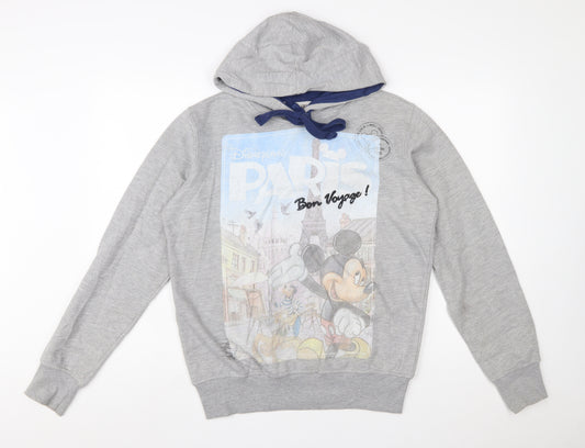 Disneyland Paris Womens Grey Small Pullover Hoodie Mickey Graphic