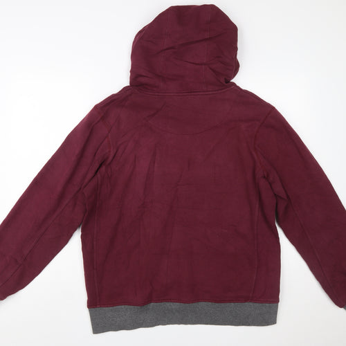 Canterbury Men's Red Pullover Hoodie L Rugby Embroidered Sports